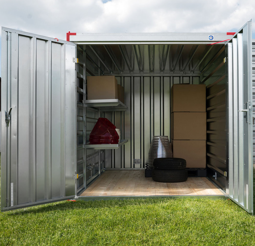 Lagercontainer LC6 mit Doppelflügeltür | H 2190 x B 2180 x T 6000 mm