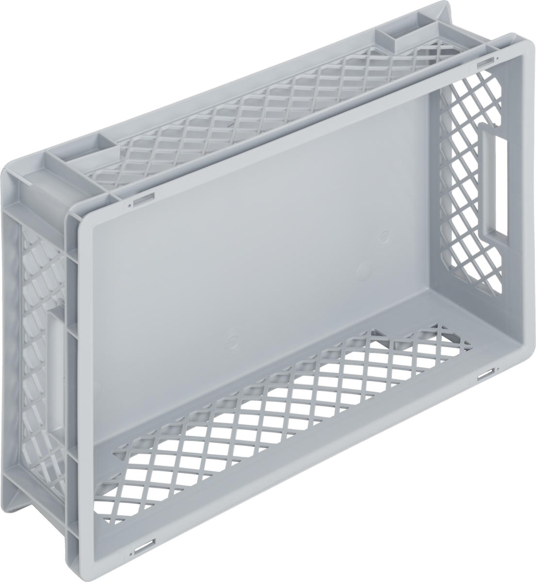Eurobehälter NEWBOX | 600x400x150 mm | Boden geschlossen | Seitenwände durchbrochen