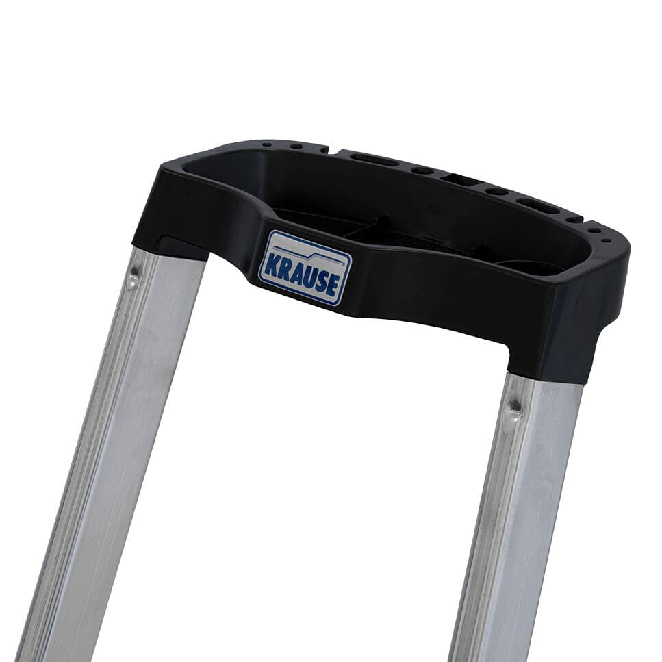Stufen-Stehleiter | Aluminium | Arbeitshöhe 2,85 m | einseitig begehbar | 4 Stufen