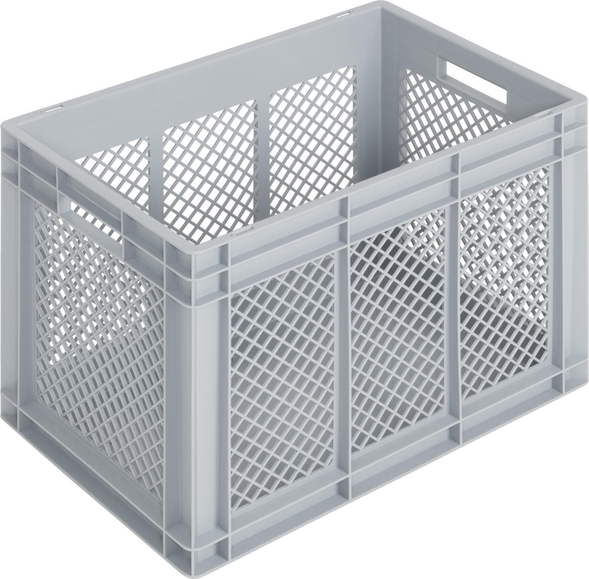 Eurobehälter NEWBOX | 600x400x420 mm | Boden geschlossen | Seitenwände durchbrochen