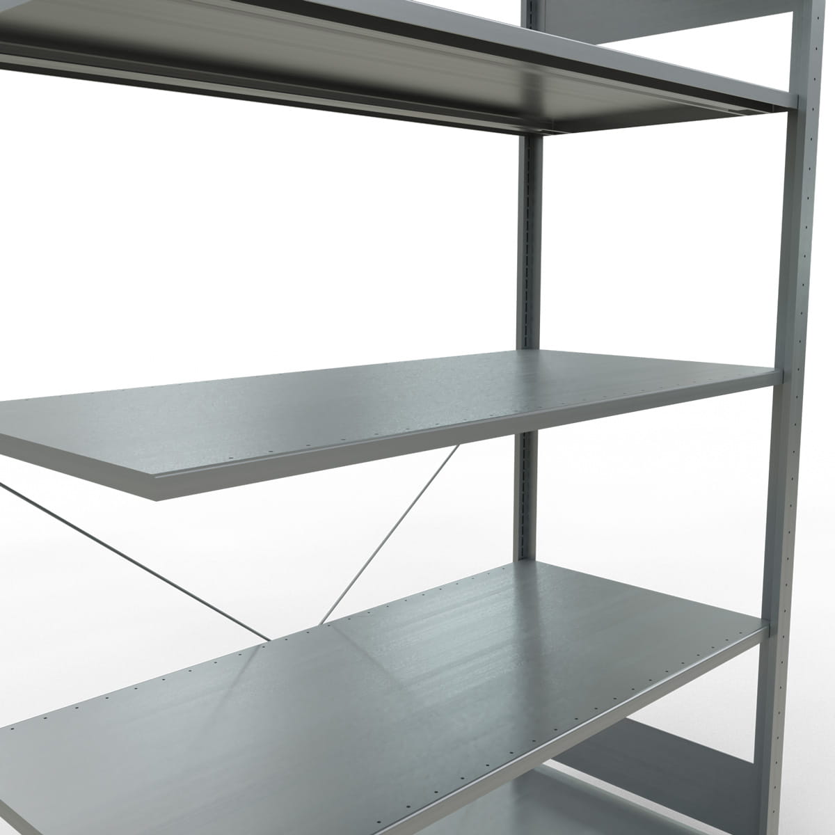 Fachbodenregal SCHULTE | Stecksystem | Anbauregal | H 2000 x T 600 x L 1300 mm | 5 Fachböden | Fachlast 150 kg