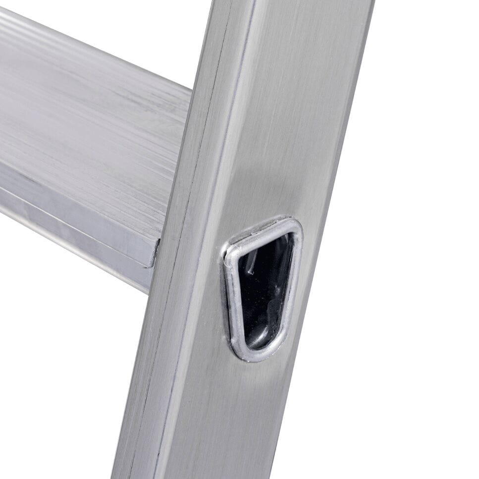Stufen-Stehleiter | Aluminium | Arbeitshöhe 2,85 m | einseitig begehbar | 4 Stufen