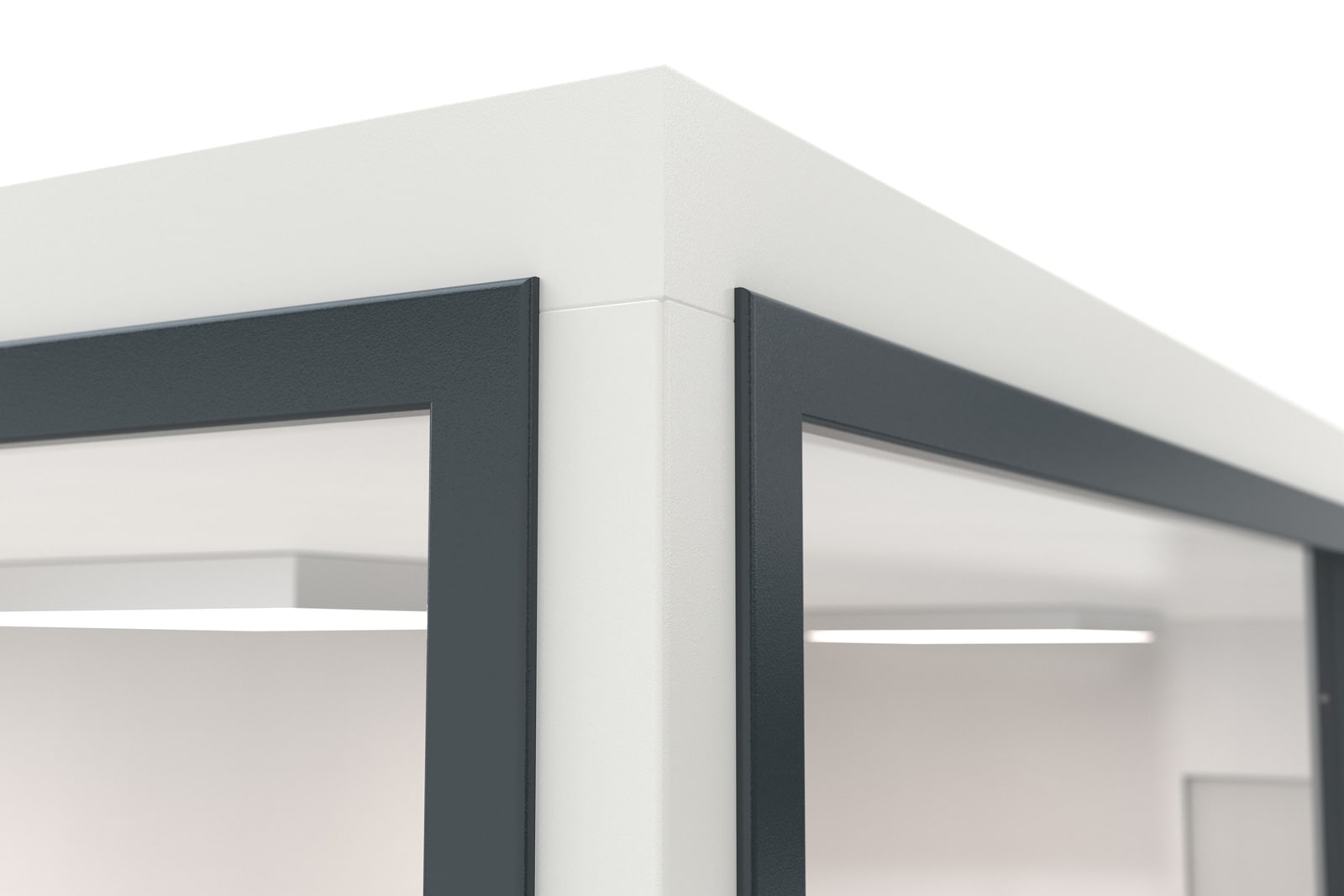 Hallenbüro Meisterbüro Indoor für Lager & Produktion | H 2680 x T 2280 x L 3390 mm | 5 Fenster | 1 Tür