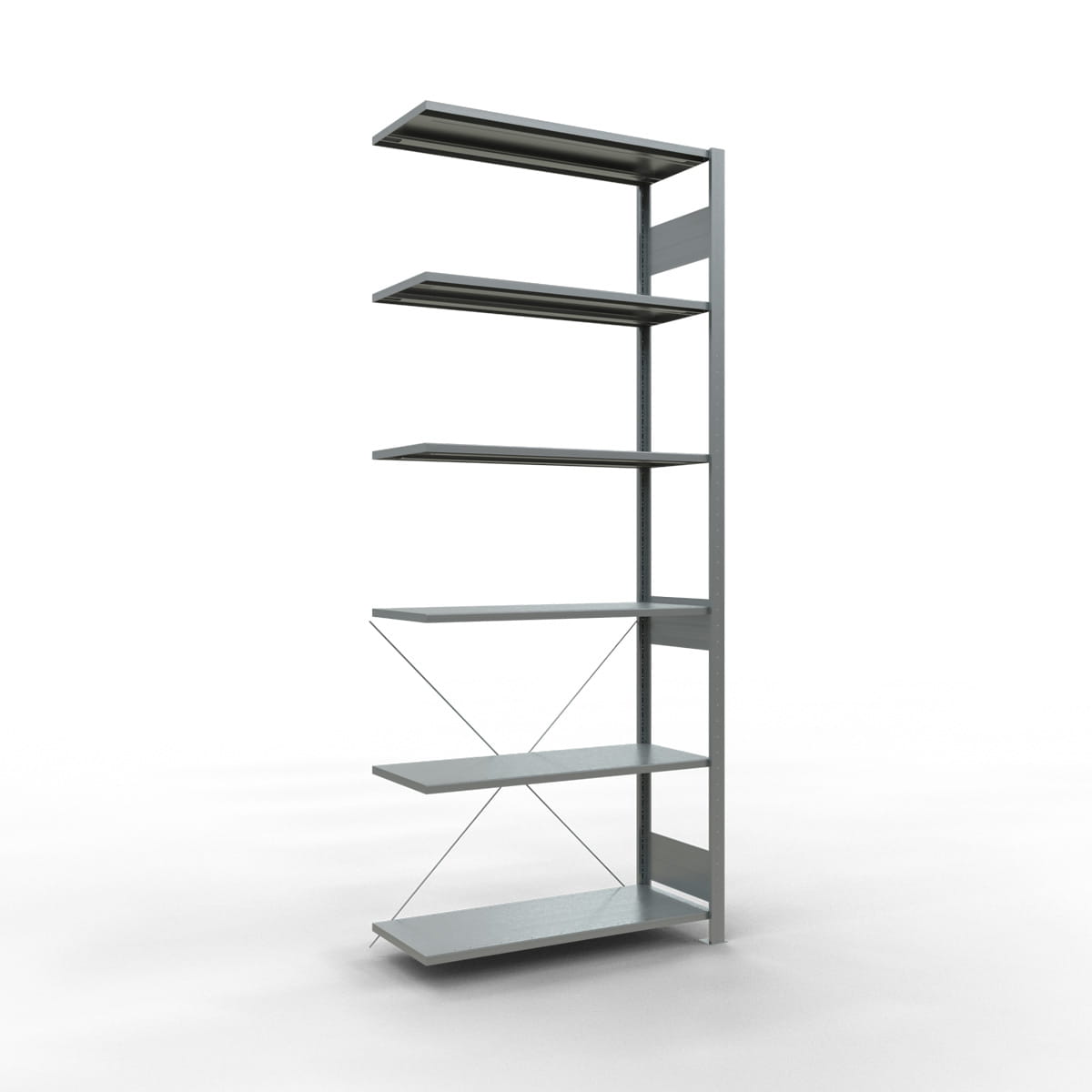 Fachbodenregal SCHULTE | Stecksystem | Anbauregal | H 2500 x T 400 x L 1000 mm | 6 Fachböden | Fachlast 150 kg