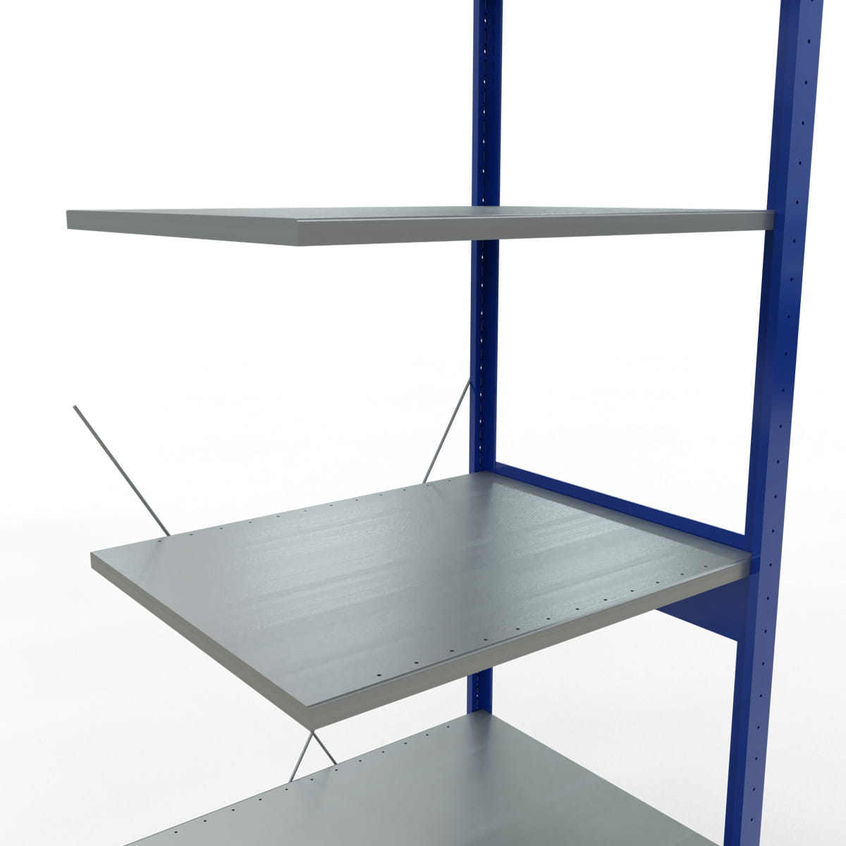 Fachbodenregal SCHULTE | enzianblau | Stecksystem | Anbauregal | H 2500 x T 600 x L 750 mm | 6 Fachböden | Fachlast 150 kg