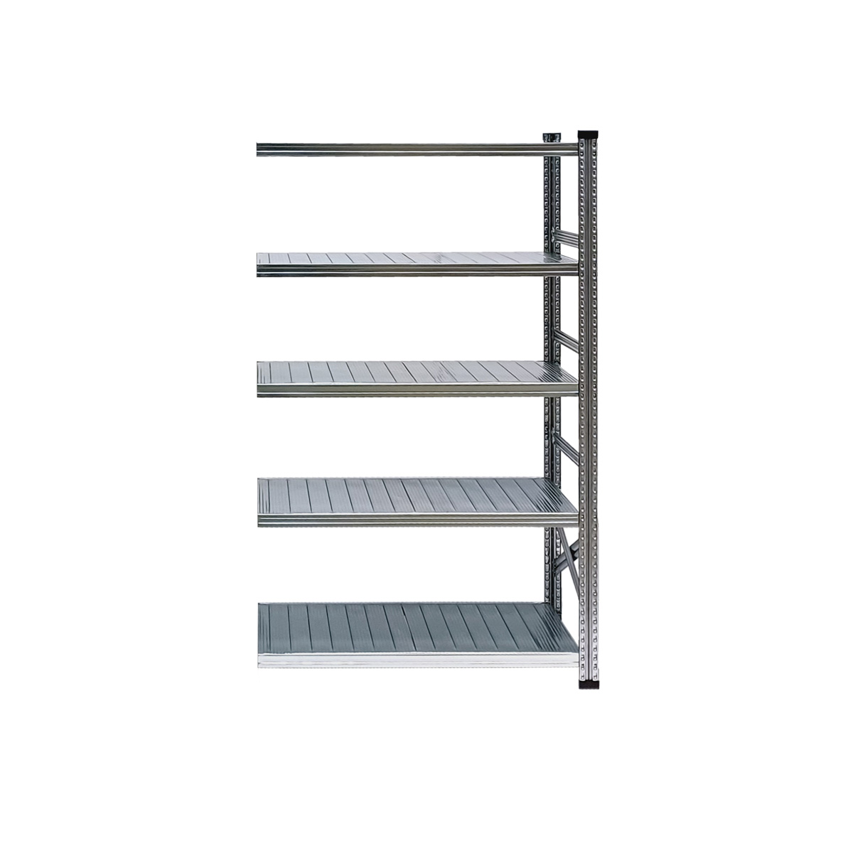 Fachbodenregal Stecksystem | Anbauregal | H 2500 x T 700 x L 1050 mm | 5 Fachböden | Fachlast 150 kg