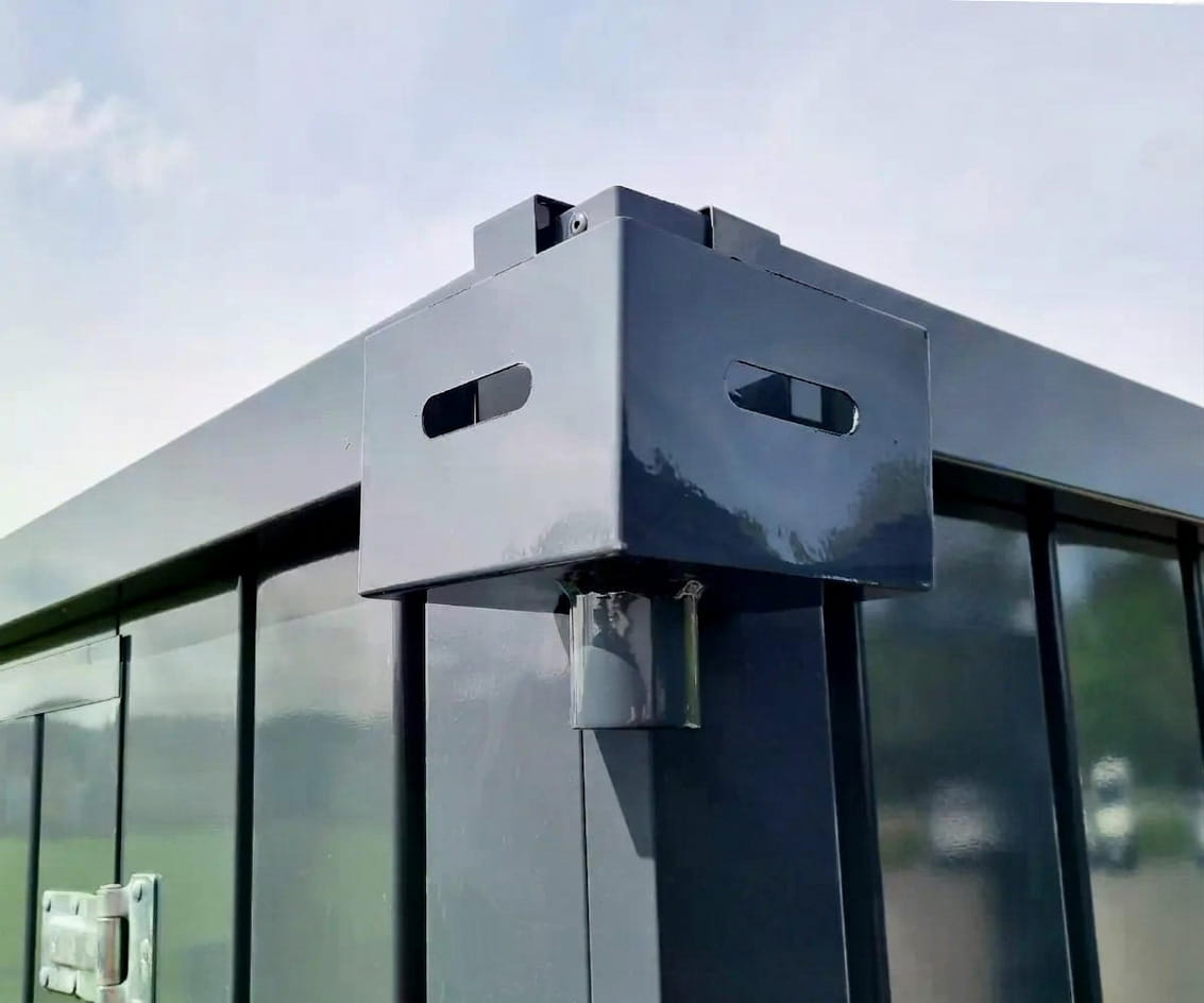 Fallrohranschluss Regenablauf Adapter für Materialcontainer | Anthrazit RAL 7016