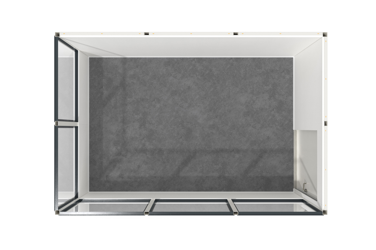 Hallenbüro Meisterbüro Indoor für Lager & Produktion | H 2680 x T 2280 x L 3390 mm | 5 Fenster | 1 Tür | mit Elektropaket Starter Plus