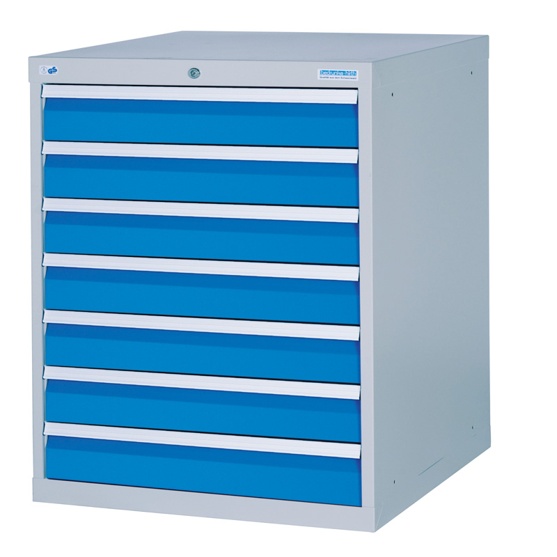 Schubladenschrank Werkstatt | feststehend | H 819 x T 736 x B 705 mm | 7 Schubladen à H 100 mm