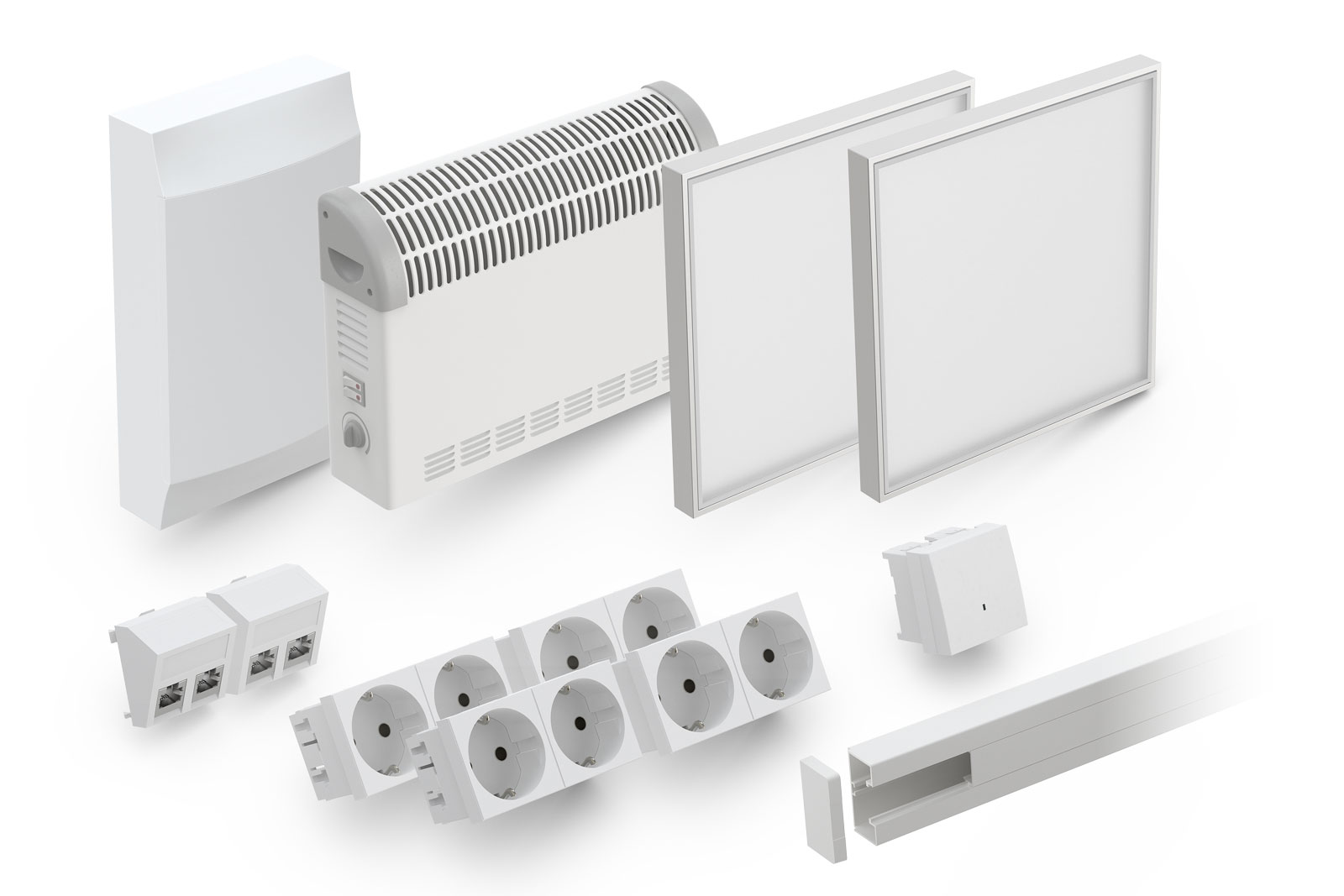 Hallenbüro Meisterbüro Indoor für Lager & Produktion | H 2680 x T 2280 x L 4560 mm | 6 Fenster | 1 Tür | mit Elektropaket Office Plus