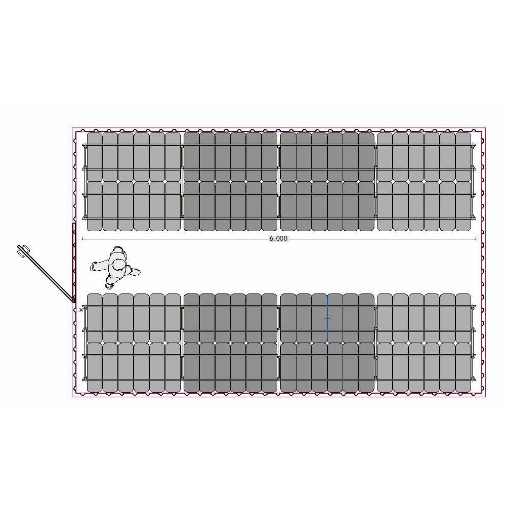 Reifenregal GENIUS | Komplettregal für Reifencontainer XXL | 4x H 2000 x T 400 x L 6000 mm | 3 Ebenen | Fachlast 300 kg | für 288 Räder