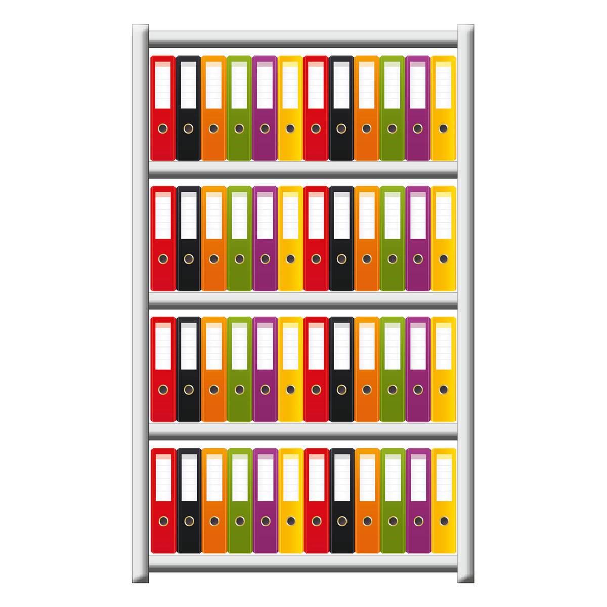 Büroregal SCHULTE | Grundregal | H 1800 x T 600 x L 1000 mm | für 96 Ordner | 5 Fachböden | doppelseitig | lackiert