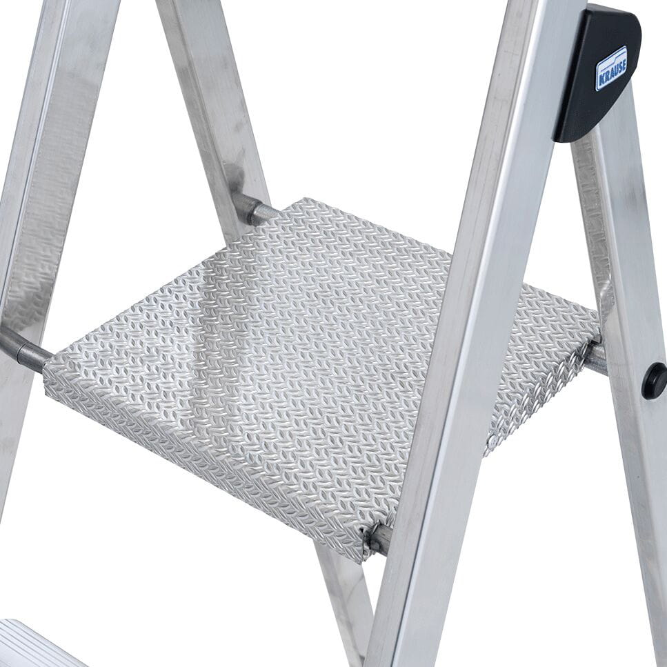 Stufen-Stehleiter | Aluminium | Arbeitshöhe 2,85 m | einseitig begehbar | 4 Stufen