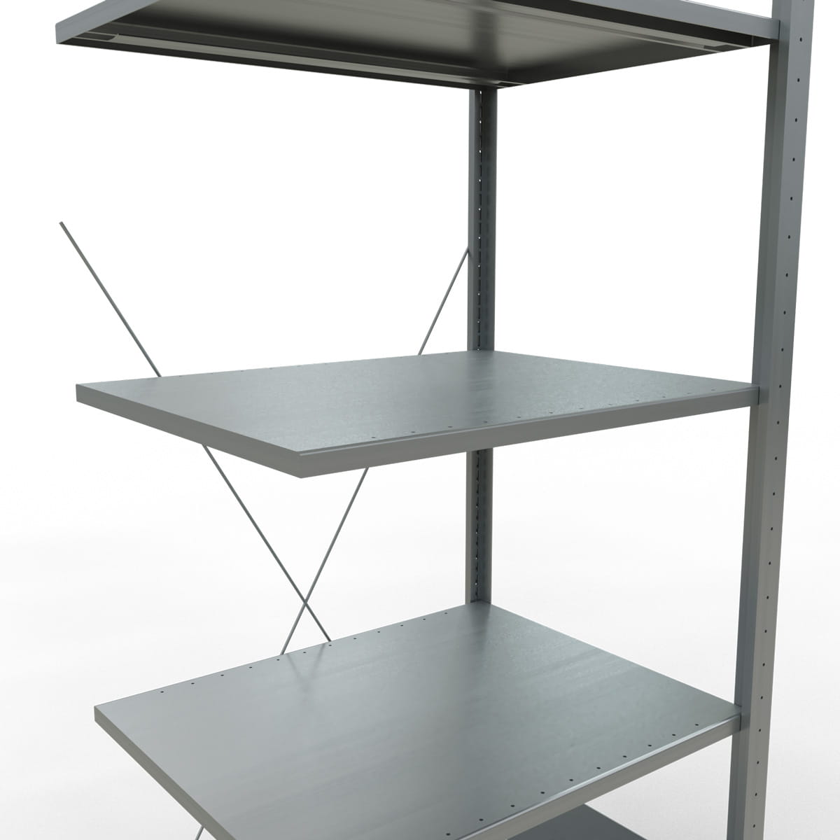Fachbodenregal SCHULTE | Stecksystem | Anbauregal | H 2000 x T 600 x L 750 mm | 5 Fachböden | Fachlast 150 kg