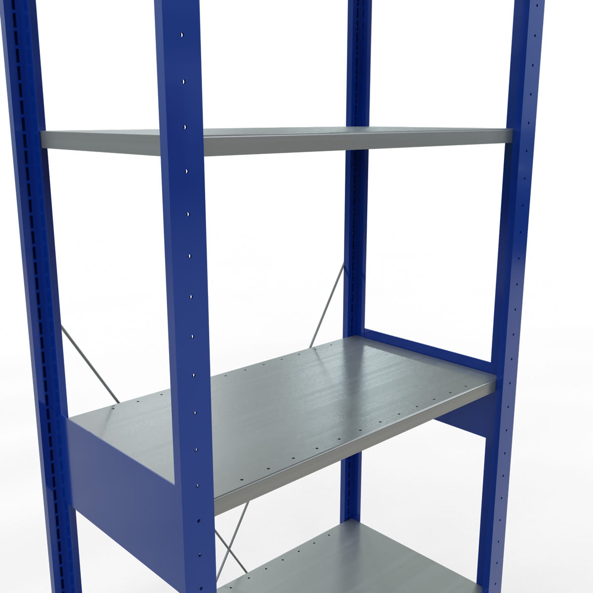 Fachbodenregal SCHULTE | enzianblau | Stecksystem | Grundregal | H 2500 x T 400 x L 750 mm | 6 Fachböden | Fachlast 150 kg