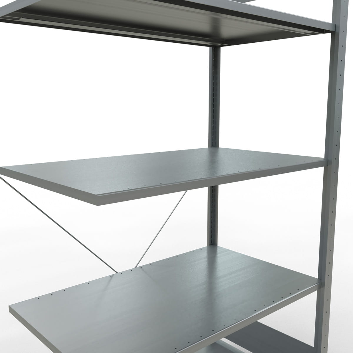 Fachbodenregal SCHULTE | Stecksystem | Anbauregal | H 2000 x T 600 x L 1000 mm | 5 Fachböden | Fachlast 150 kg