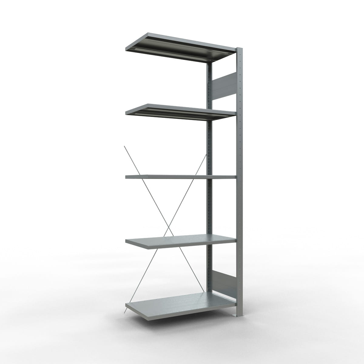 Fachbodenregal SCHULTE | Stecksystem | Anbauregal | H 2000 x T 400 x L 750 mm | 5 Fachböden | Fachlast 150 kg