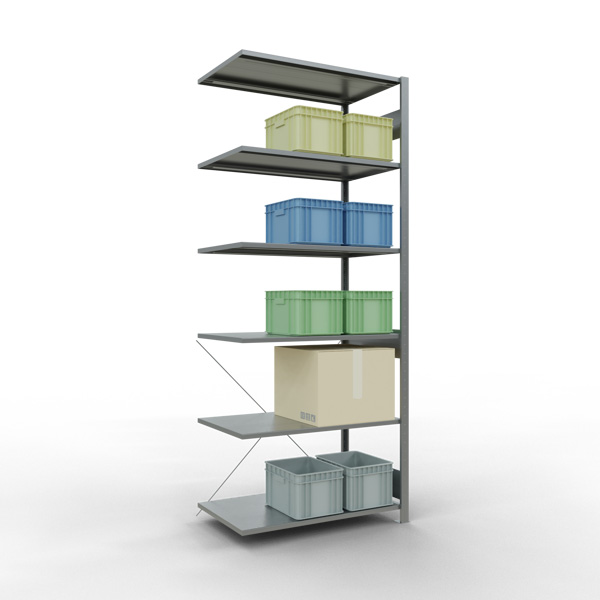 Fachbodenregal SCHULTE | Stecksystem | Anbauregal | H 2500 x T 600 x L 1000 mm | 6 Fachböden | Fachlast 150 kg