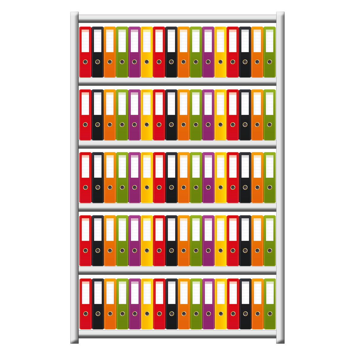 Büroregal SCHULTE | Grundregal | H 2000 x T 600 x L 1300 mm | für 160 Ordner | 6 Fachböden | doppelseitig | lackiert