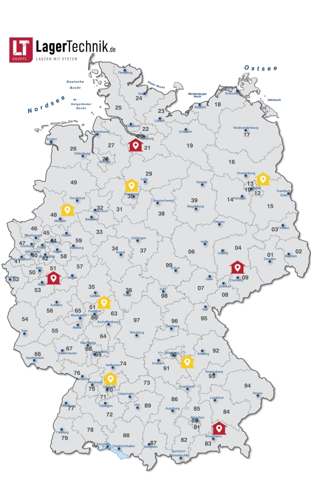 Lagertechnik.de Deutschlandkarte